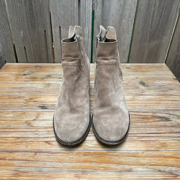 Paul Green Nora Hydro Bootie Womens 8 Tan Suede Stacked Heel Zip Boot - Picture 10 of 16